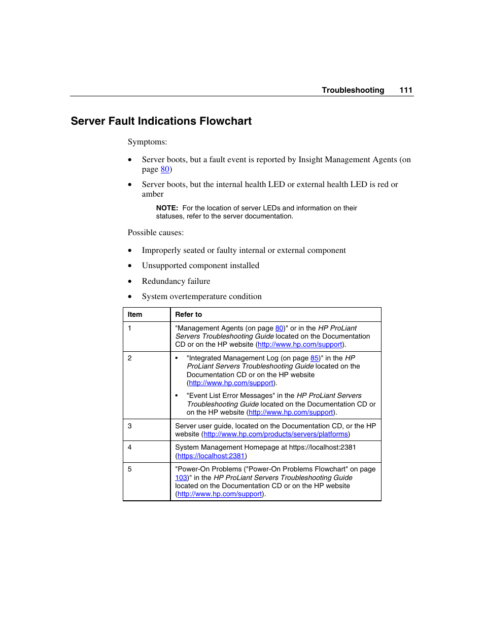 Server fault indications flowchart | HP ProLiant DL360 G4p Server User Manual | Page 111 / 140