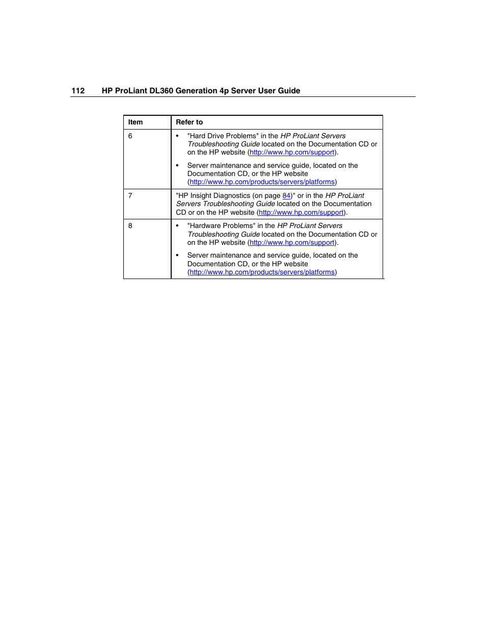 HP ProLiant DL360 G4p Server User Manual | Page 112 / 140