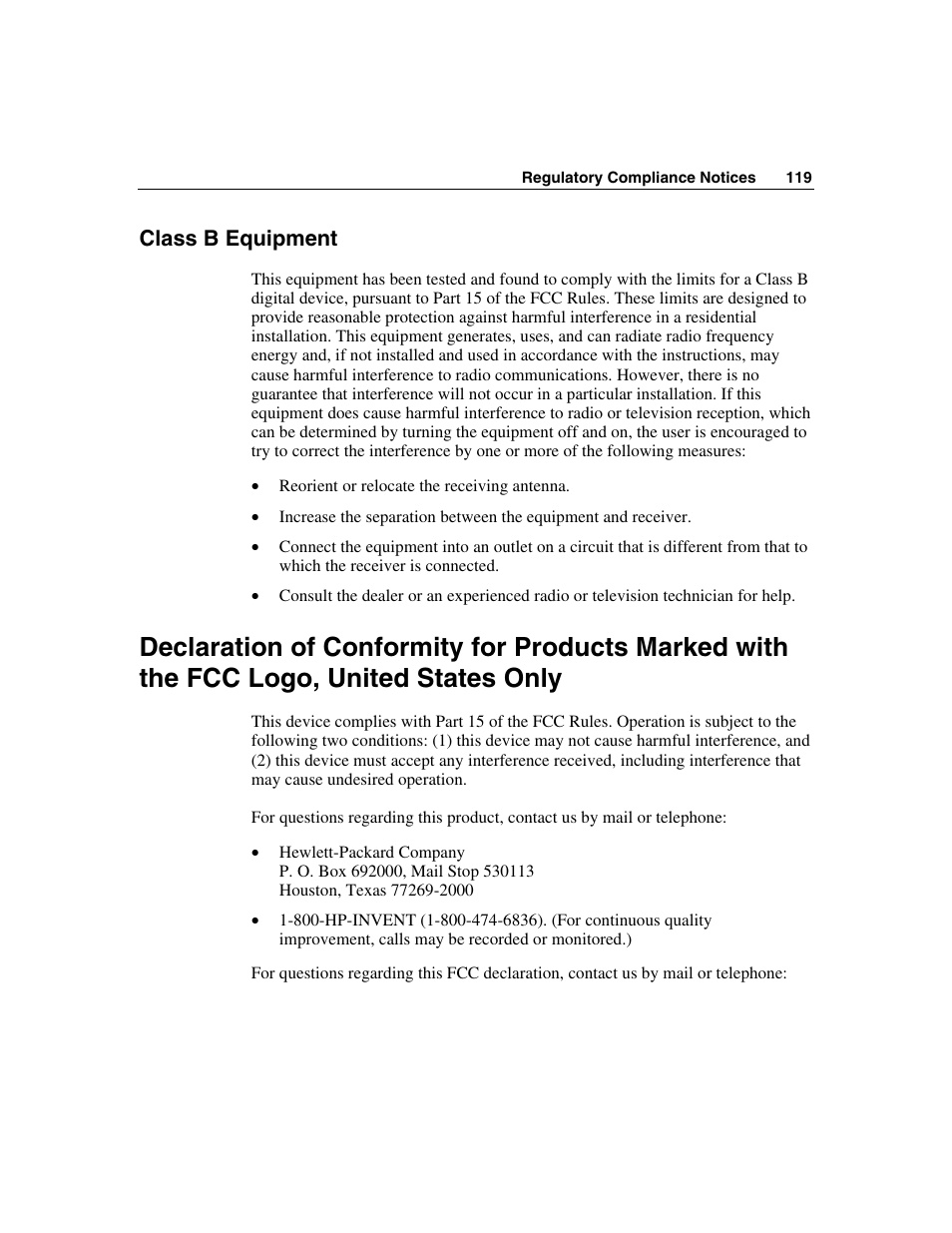 Class b equipment | HP ProLiant DL360 G4p Server User Manual | Page 119 / 140