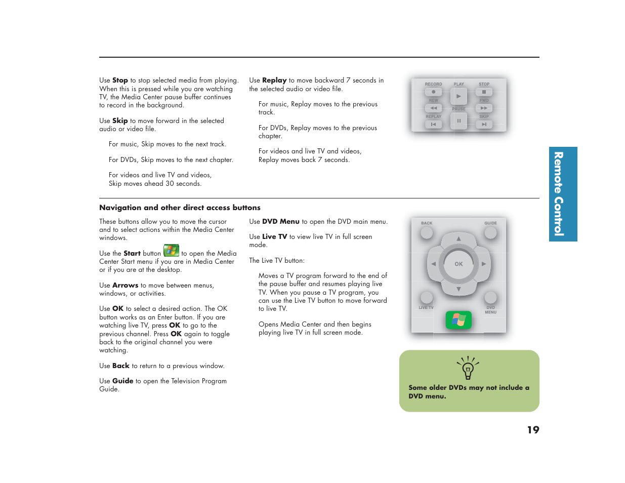 Remote contr ol | HP Media Center m270 Desktop PC User Manual | Page 23 / 86