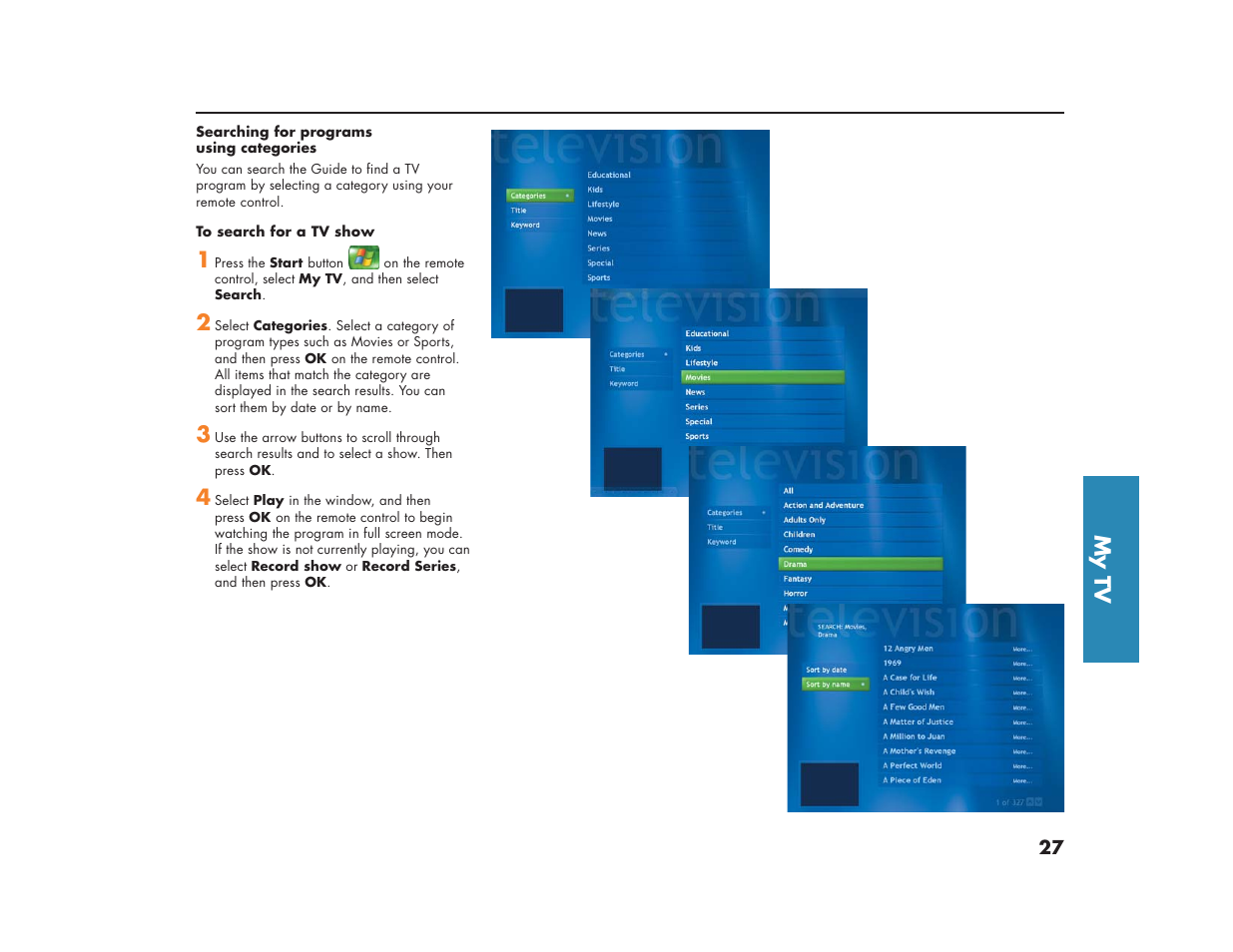 My tv | HP Media Center m270 Desktop PC User Manual | Page 31 / 86