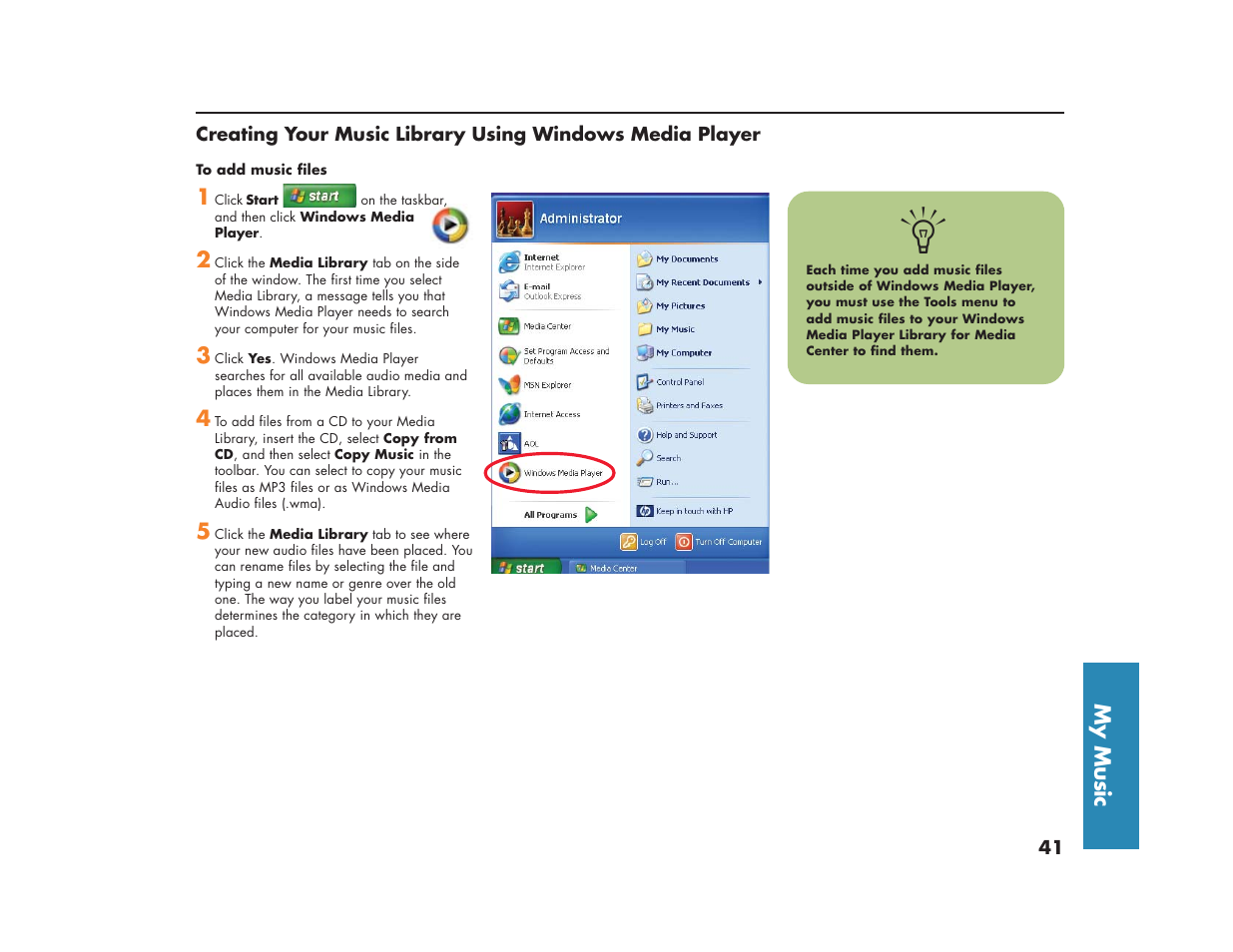 HP Media Center m270 Desktop PC User Manual | Page 45 / 86