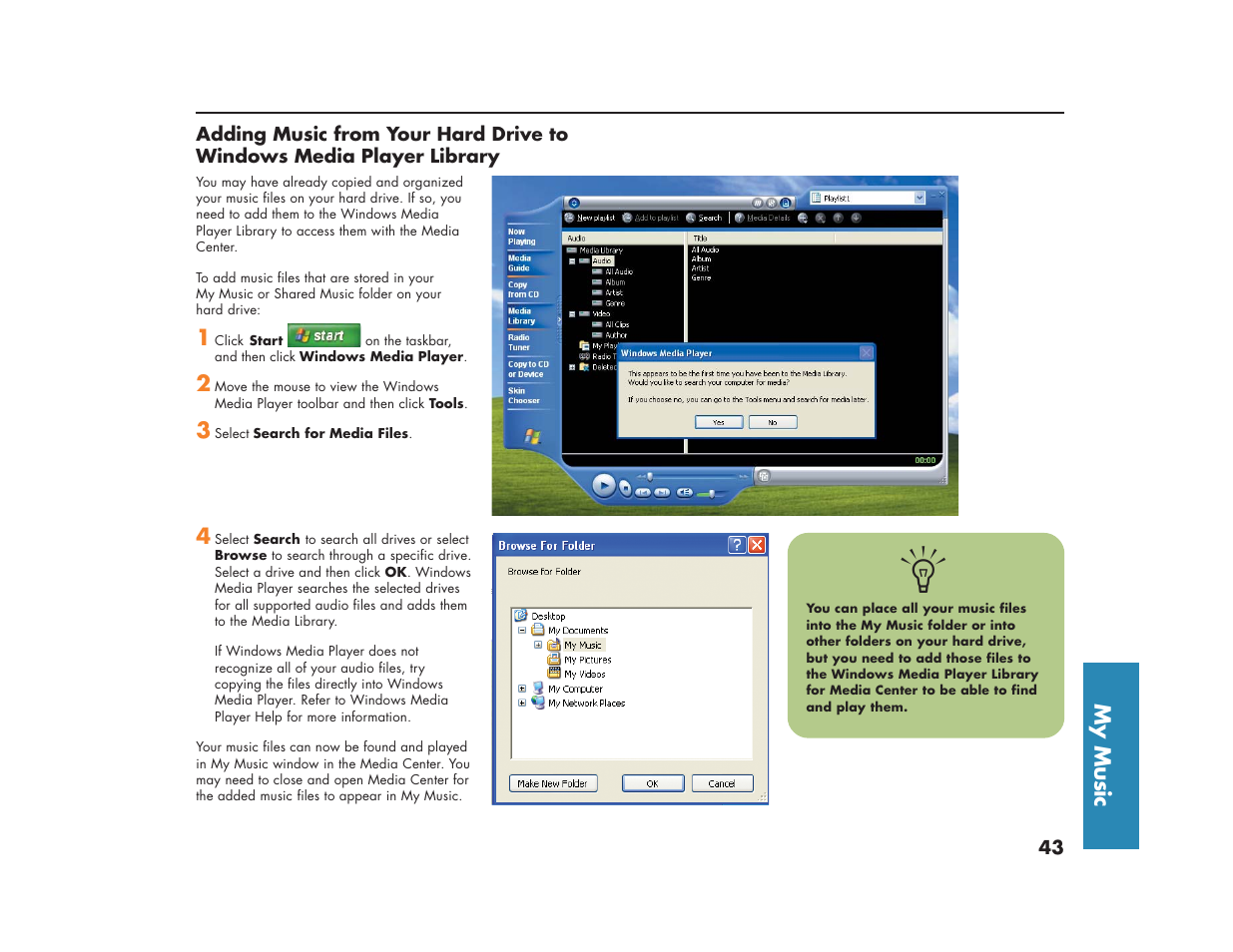 HP Media Center m270 Desktop PC User Manual | Page 47 / 86