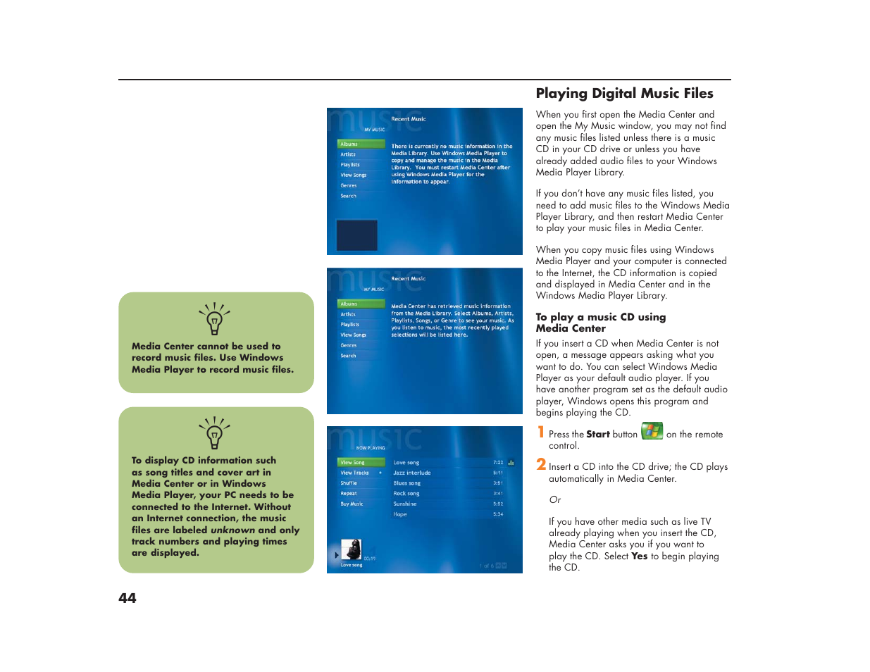 HP Media Center m270 Desktop PC User Manual | Page 48 / 86