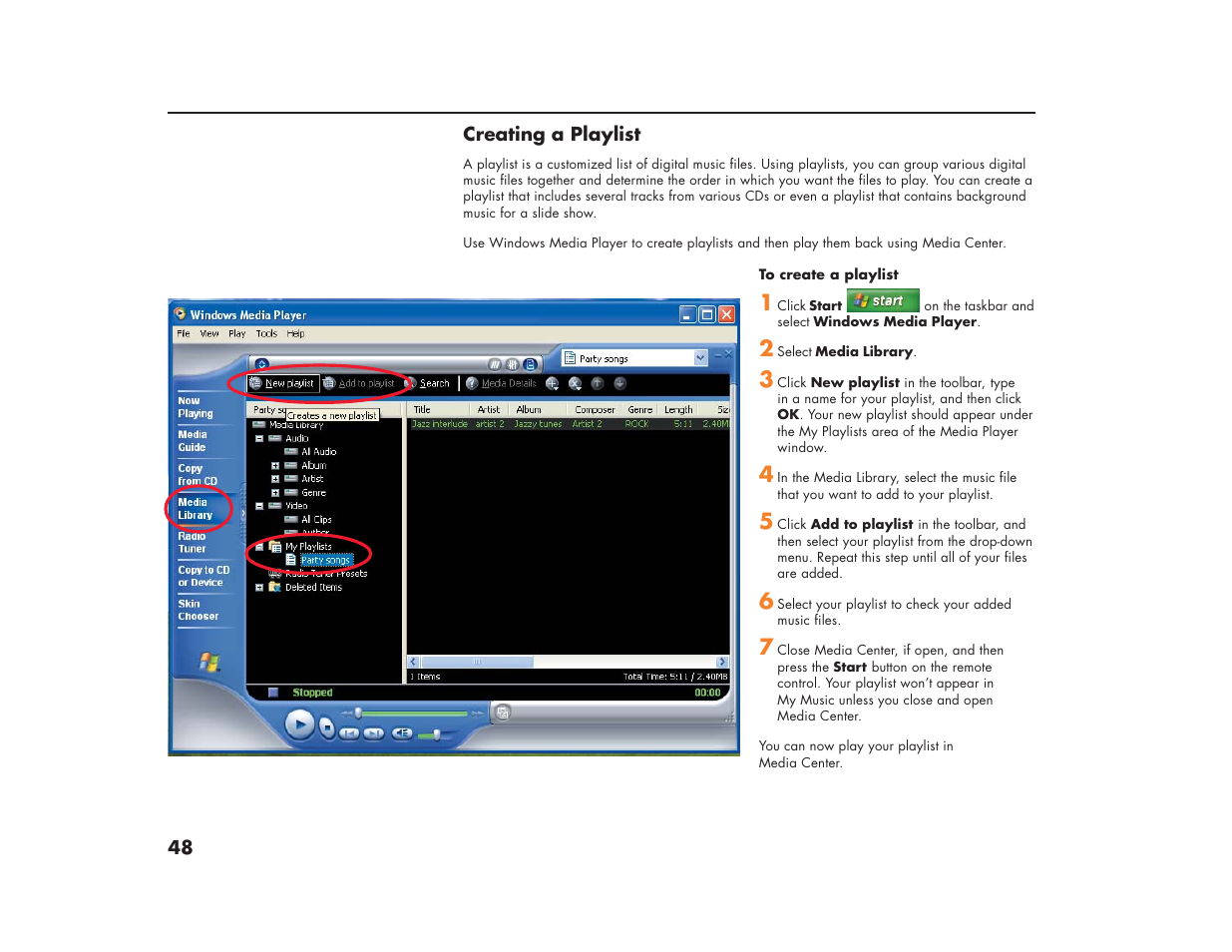 HP Media Center m270 Desktop PC User Manual | Page 52 / 86