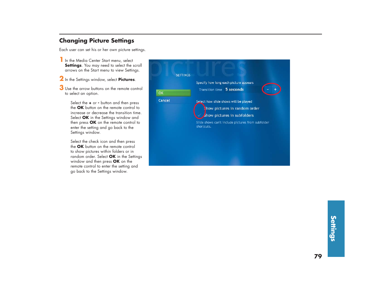 Settings | HP Media Center m270 Desktop PC User Manual | Page 83 / 86