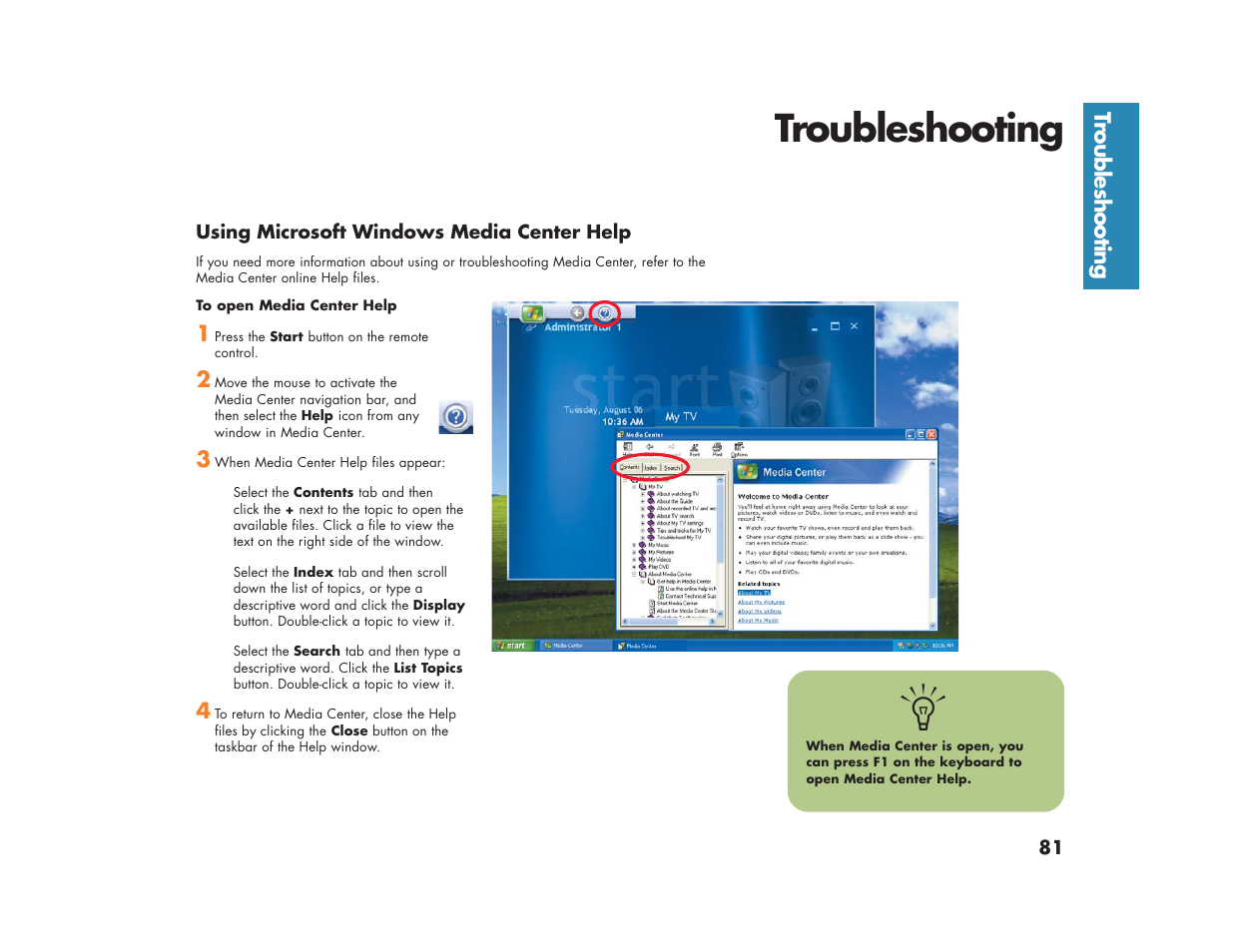 Troubleshooting | HP Media Center m270 Desktop PC User Manual | Page 85 / 86