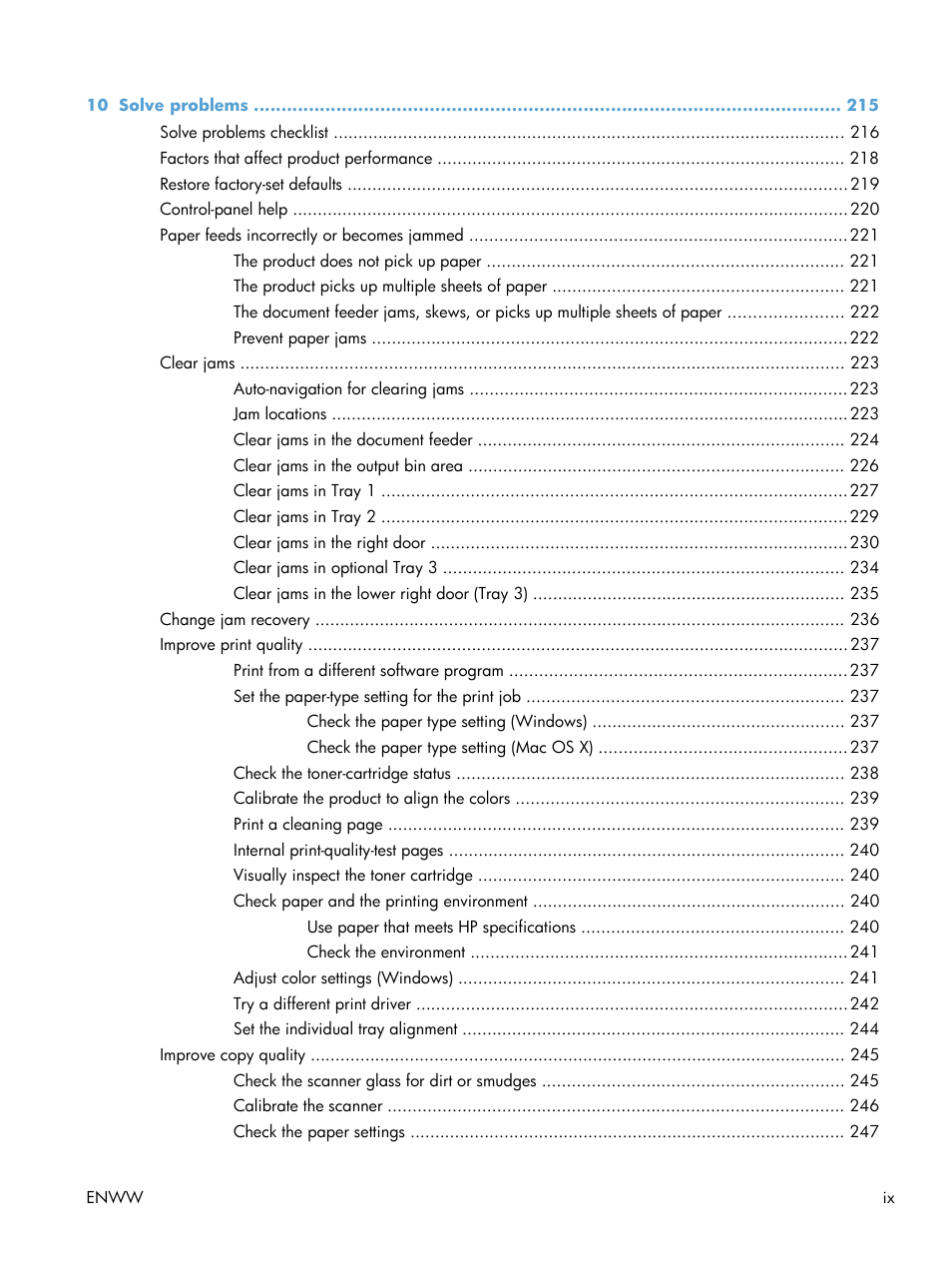 HP LaserJet Enterprise 500 Color MFP M575 User Manual | Page 11 / 308