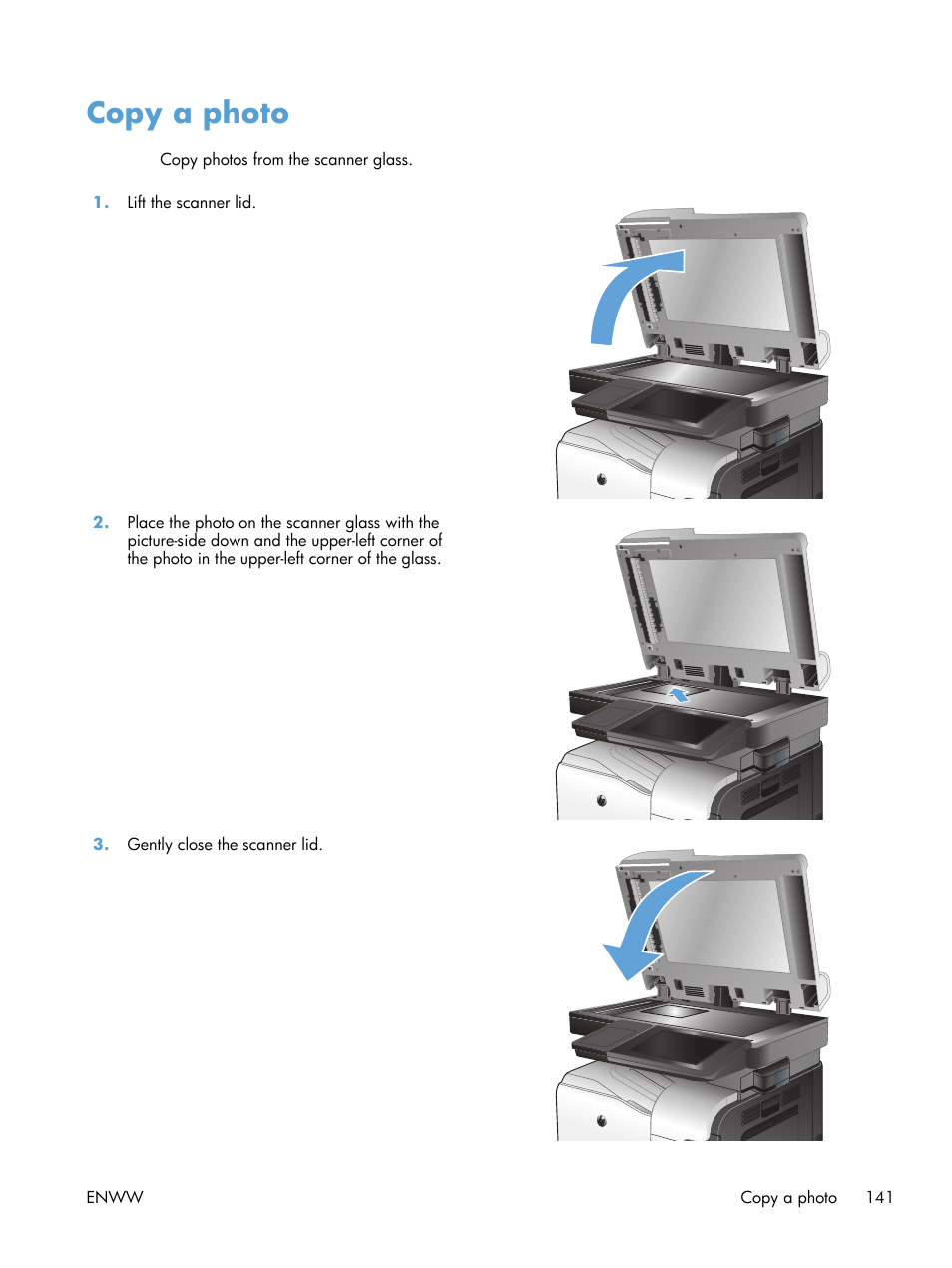 Copy a photo | HP LaserJet Enterprise 500 Color MFP M575 User Manual | Page 155 / 308