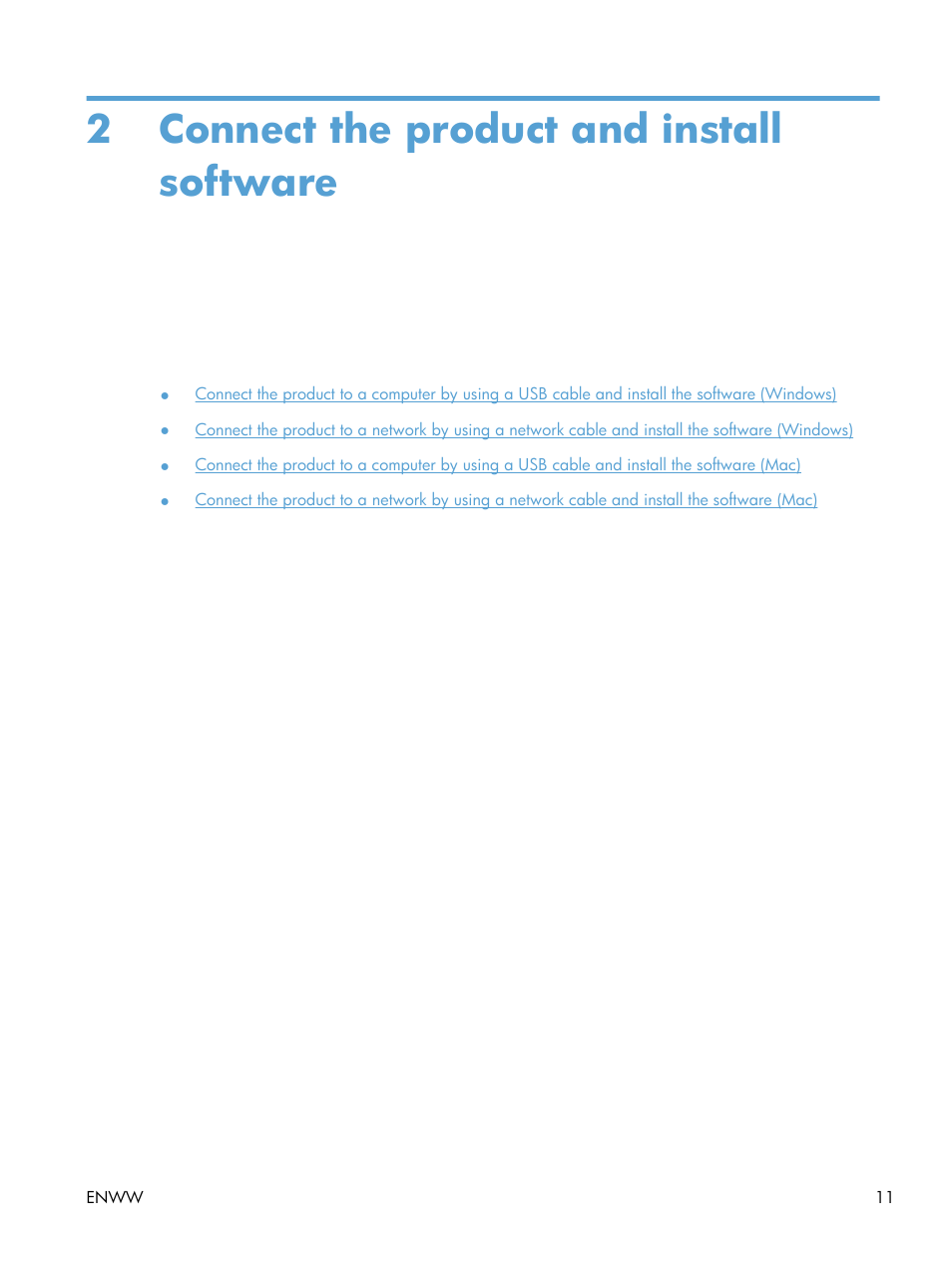 Connect the product and install software, 2 connect the product and install software | HP LaserJet Enterprise 500 Color MFP M575 User Manual | Page 25 / 308