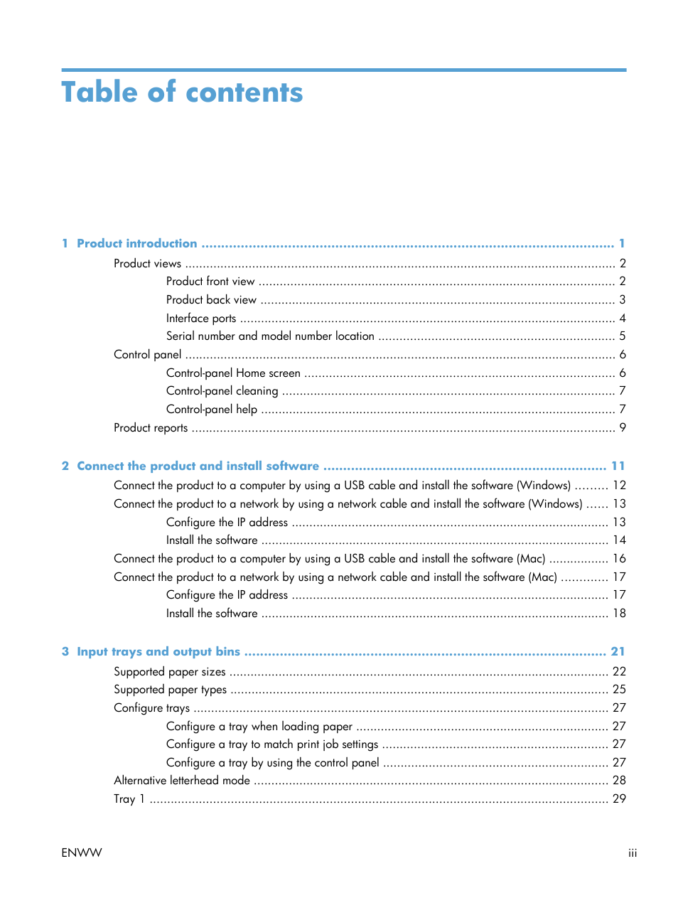 HP LaserJet Enterprise 500 Color MFP M575 User Manual | Page 5 / 308