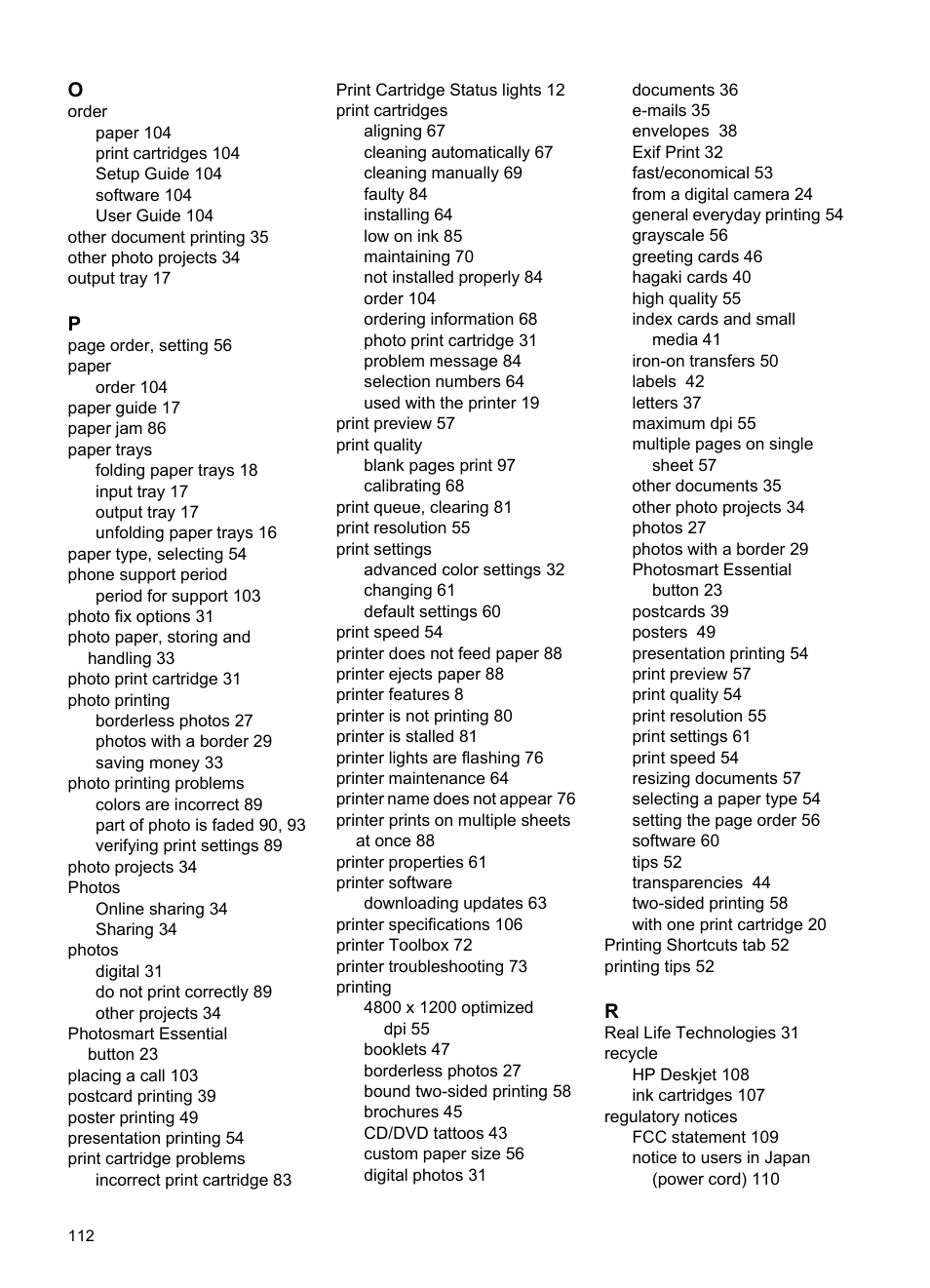 HP Deskjet D4268 Printer User Manual | Page 114 / 116