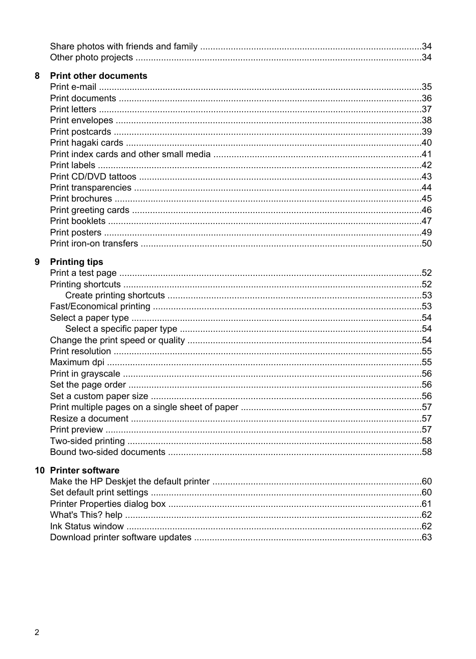 HP Deskjet D4268 Printer User Manual | Page 4 / 116