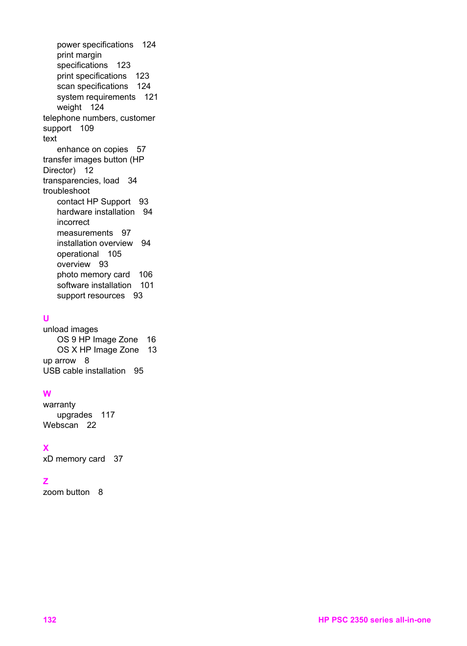 HP PSC 2350 All-in-One Printer User Manual | Page 135 / 136
