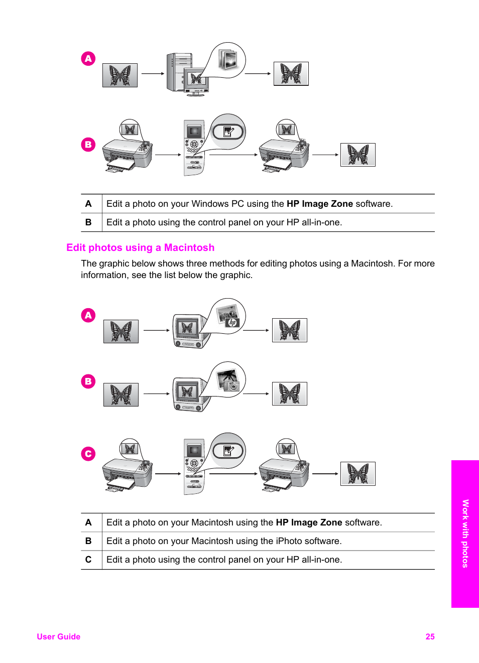 Edit photos using a macintosh | HP PSC 2350 All-in-One Printer User Manual | Page 28 / 136