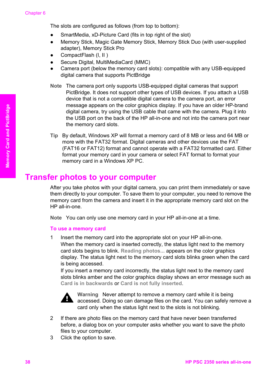 Transfer photos to your computer | HP PSC 2350 All-in-One Printer User Manual | Page 41 / 136