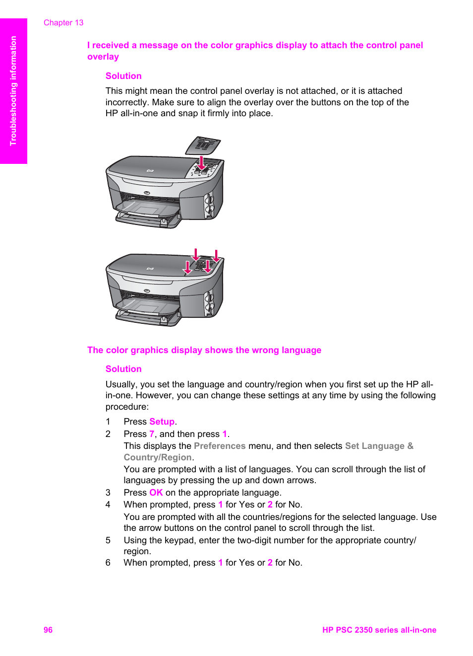 HP PSC 2350 All-in-One Printer User Manual | Page 99 / 136