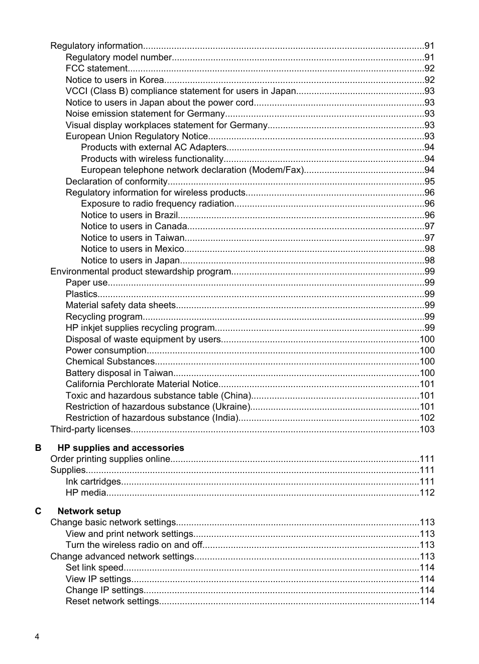 HP Officejet 6100 User Manual | Page 8 / 138