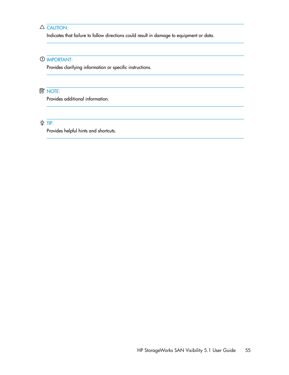 HP SAN User Manual | Page 55 / 64