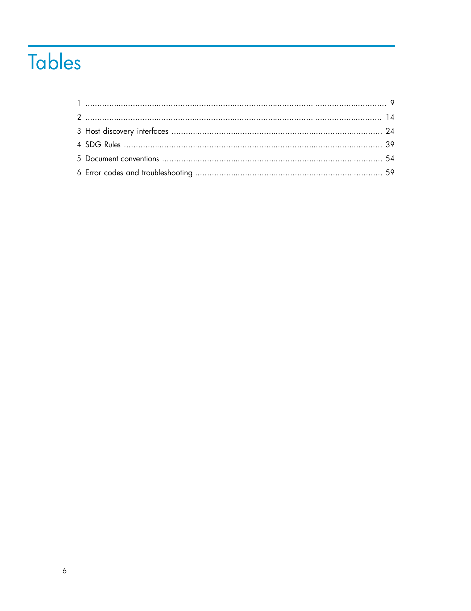 Tables | HP SAN User Manual | Page 6 / 64