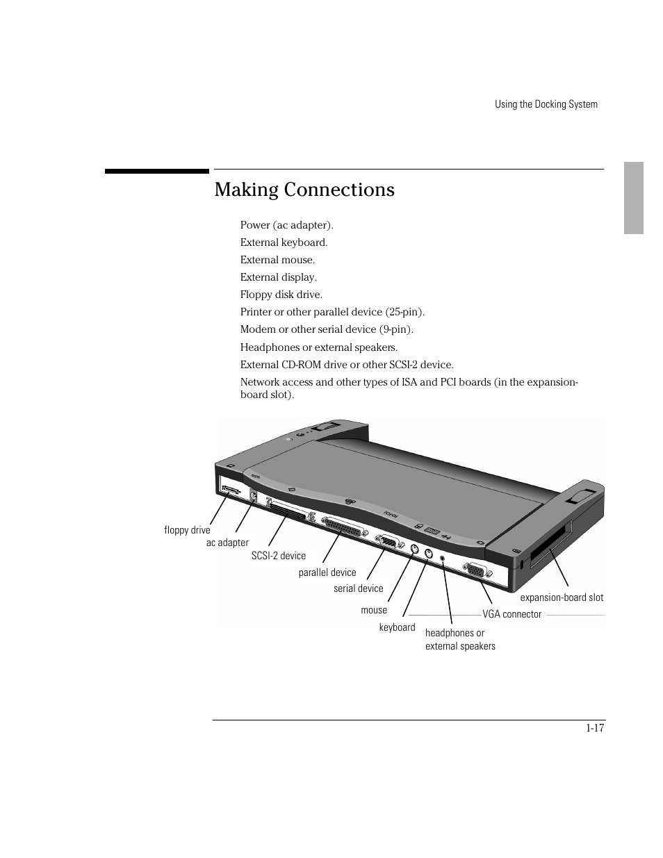 Making connections | HP OmniBook 800 Notebook PC User Manual | Page 17 / 44