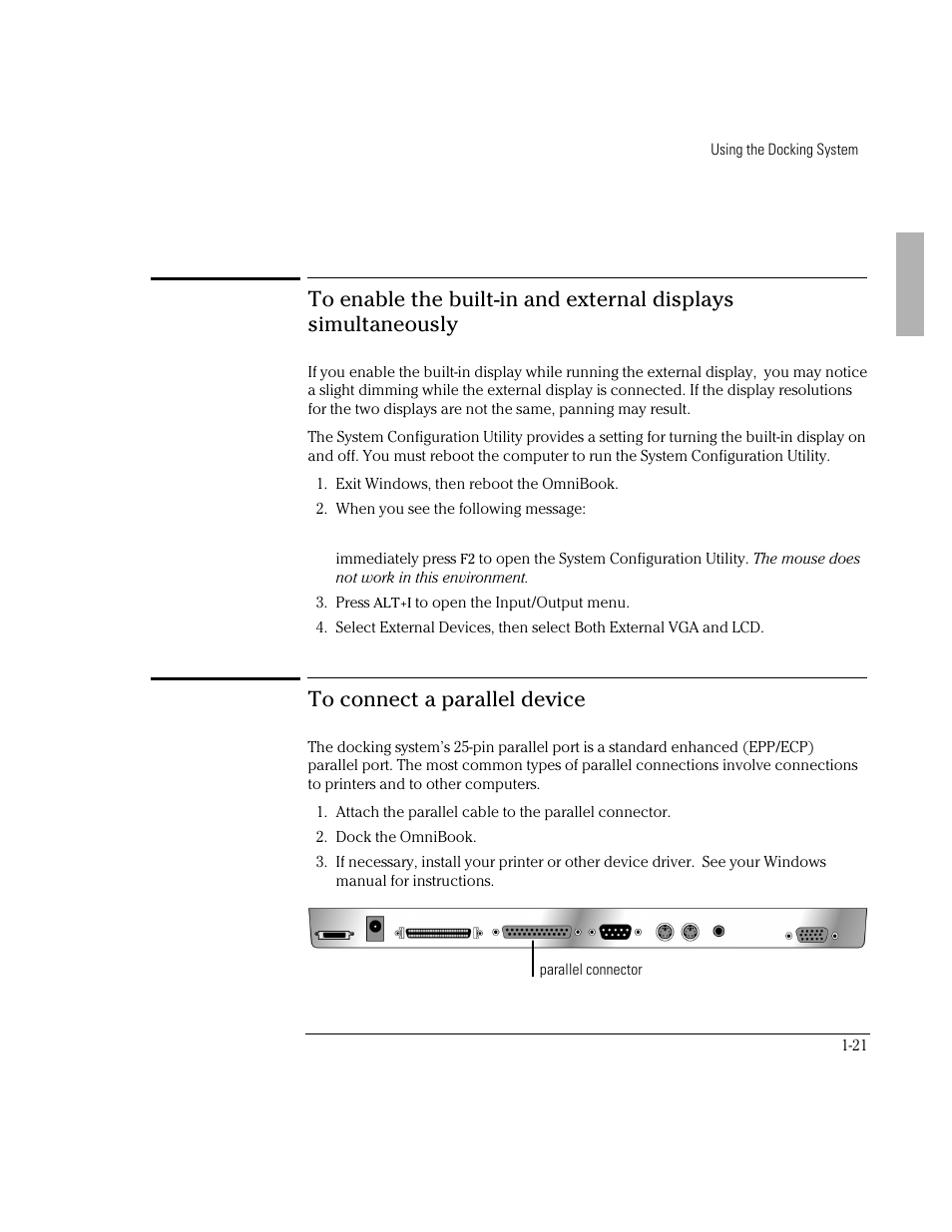 HP OmniBook 800 Notebook PC User Manual | Page 21 / 44