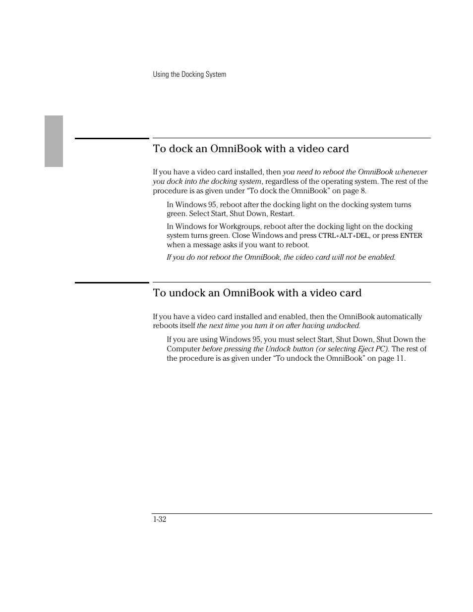 HP OmniBook 800 Notebook PC User Manual | Page 32 / 44