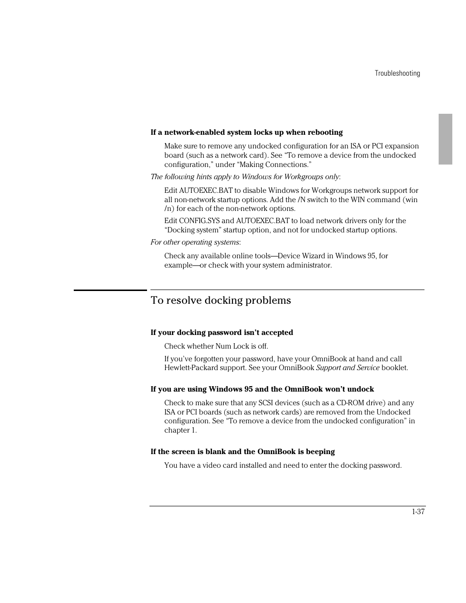 HP OmniBook 800 Notebook PC User Manual | Page 37 / 44