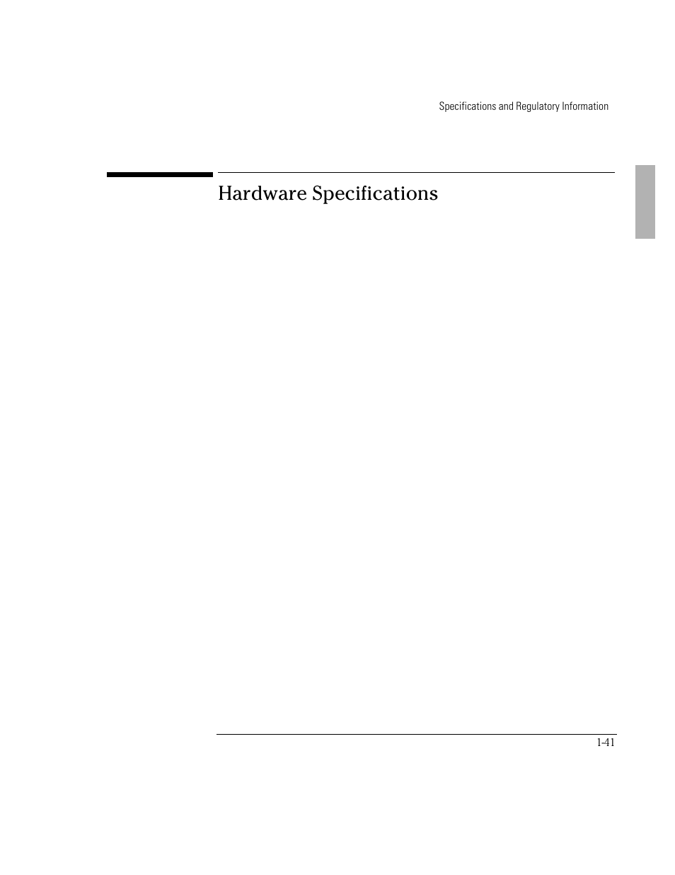 Hardware specifications | HP OmniBook 800 Notebook PC User Manual | Page 41 / 44
