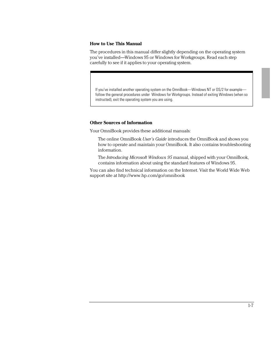 HP OmniBook 800 Notebook PC User Manual | Page 7 / 44