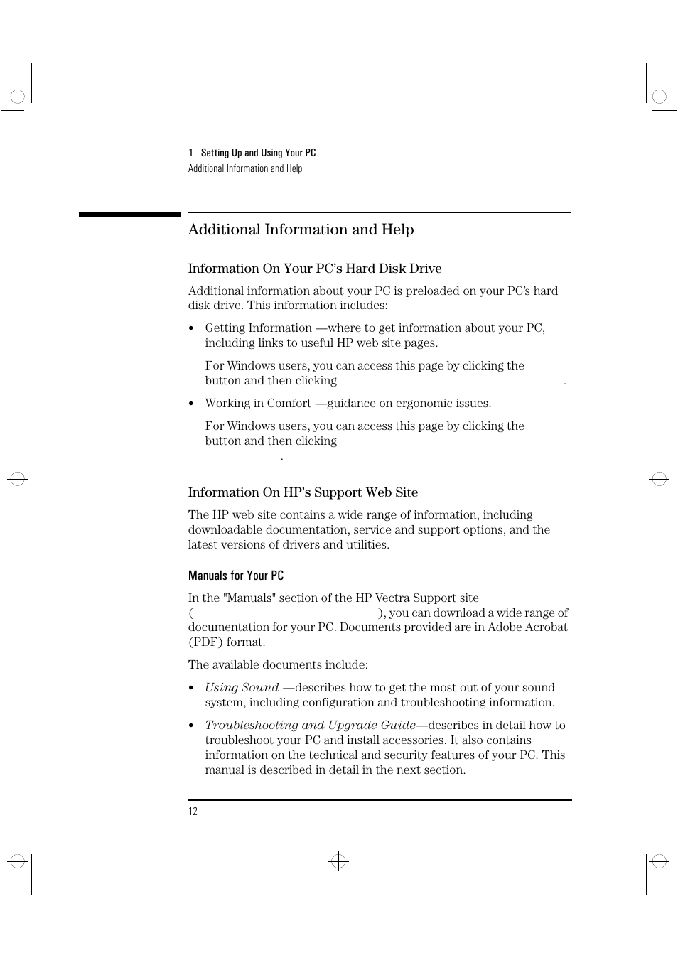 Additional information and help | HP Vectra VLi8 User Manual | Page 16 / 78