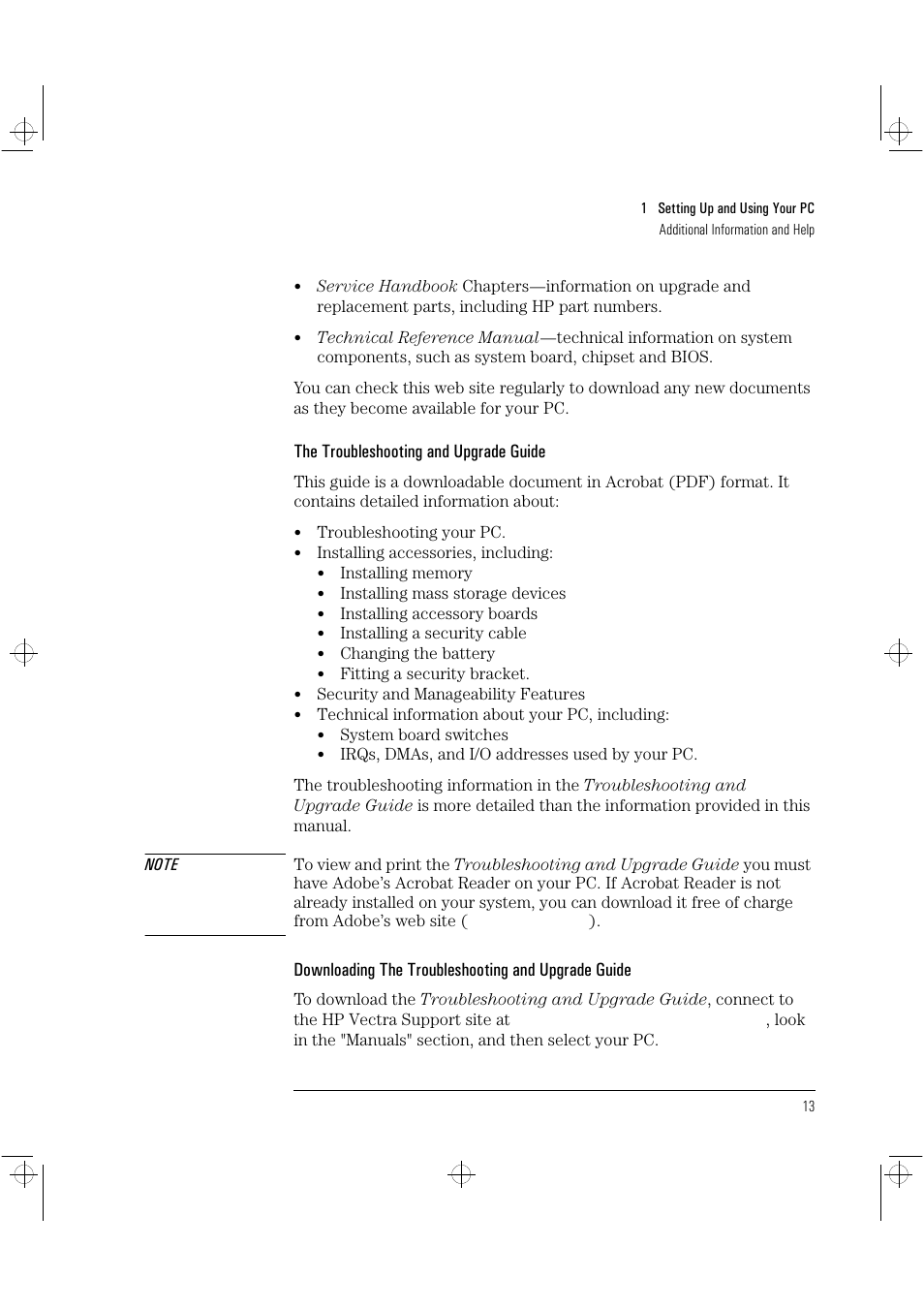 HP Vectra VLi8 User Manual | Page 17 / 78