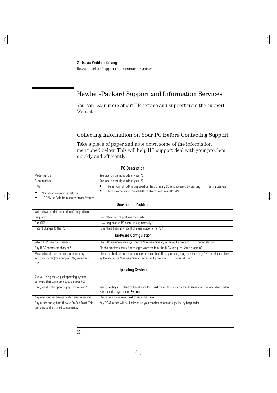 Hewlett-packard support and information services | HP Vectra VLi8 User Manual | Page 26 / 78