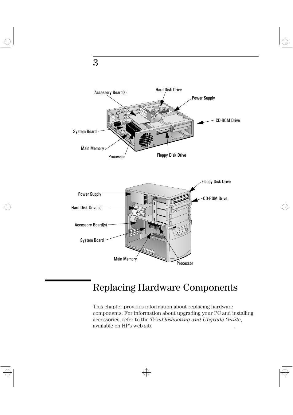 3replacing hardware components | HP Vectra VLi8 User Manual | Page 27 / 78
