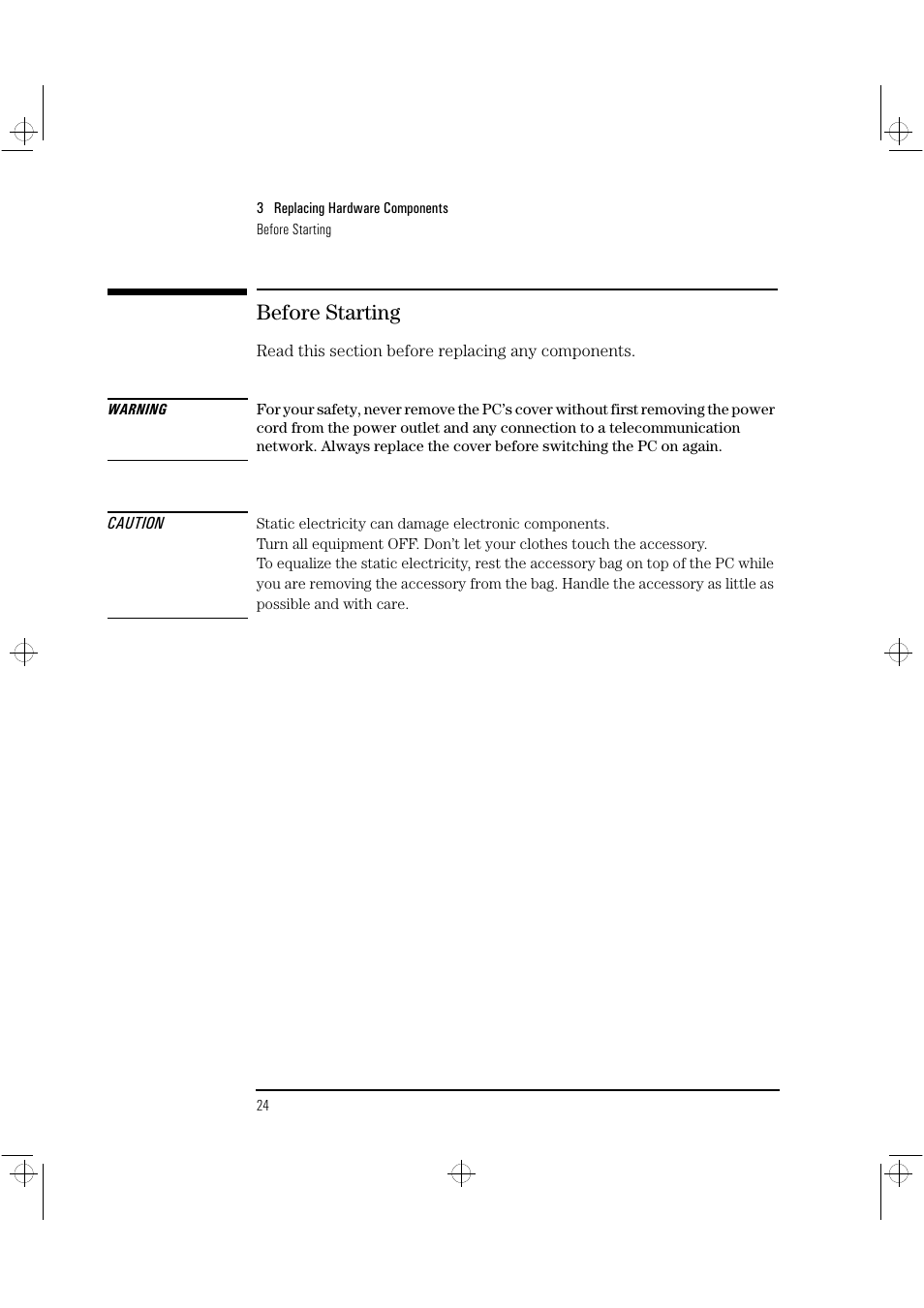 Before starting | HP Vectra VLi8 User Manual | Page 28 / 78