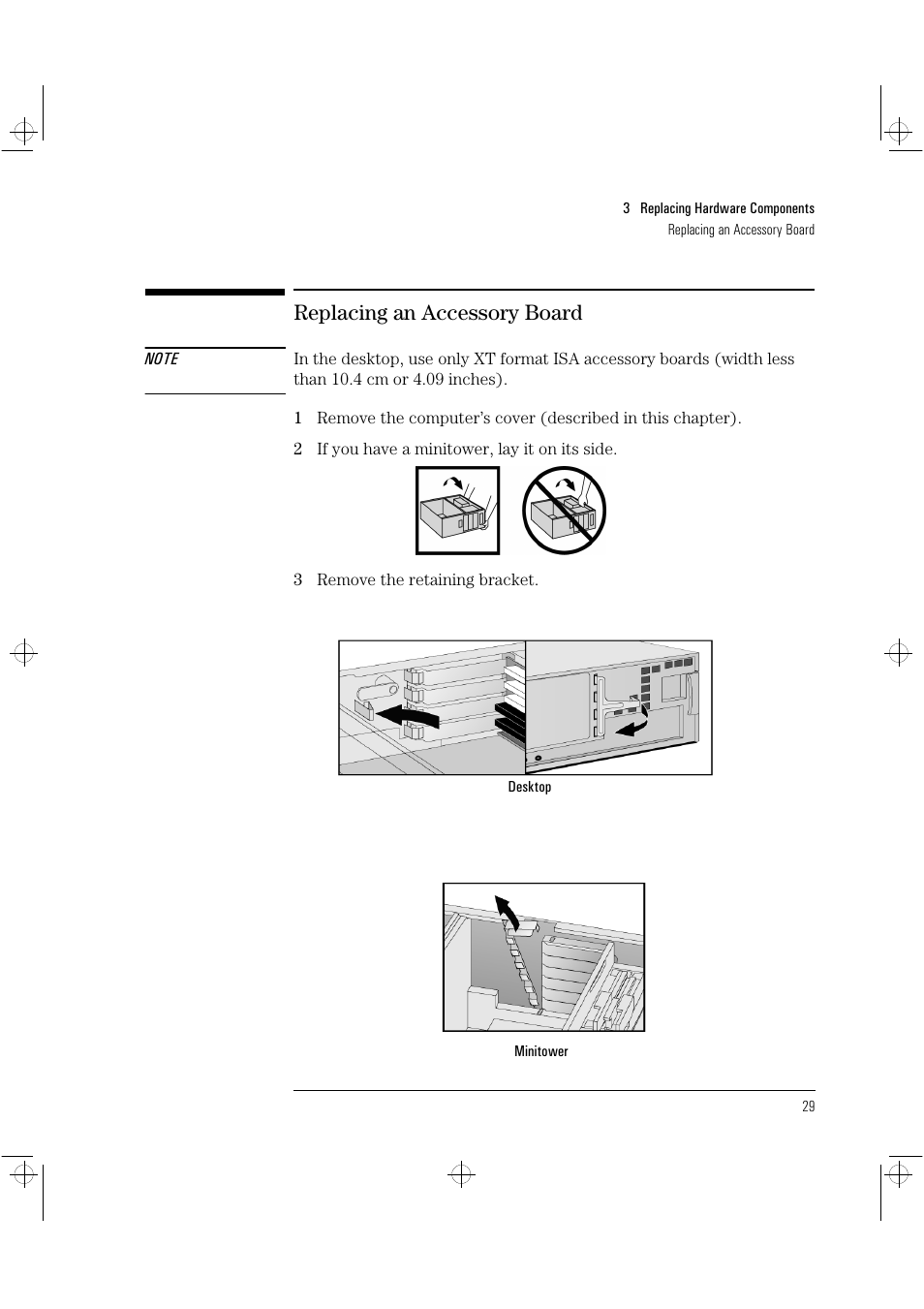 Replacing an accessory board | HP Vectra VLi8 User Manual | Page 33 / 78