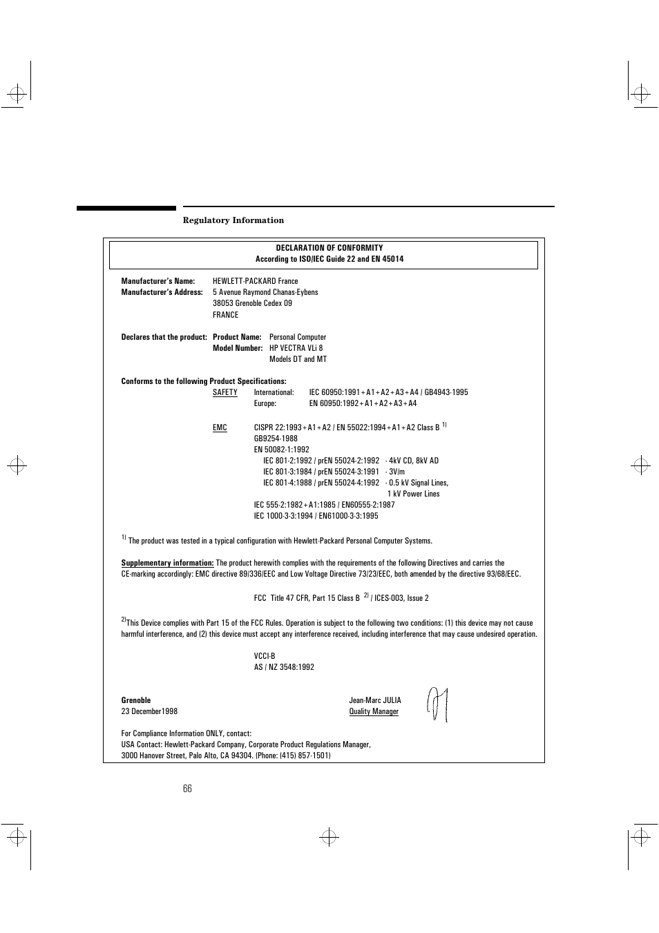 HP Vectra VLi8 User Manual | Page 70 / 78