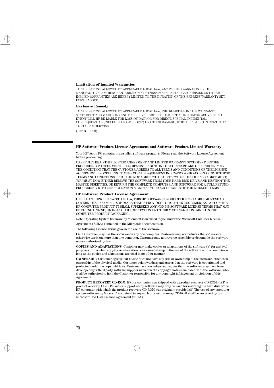 HP Vectra VLi8 User Manual | Page 74 / 78