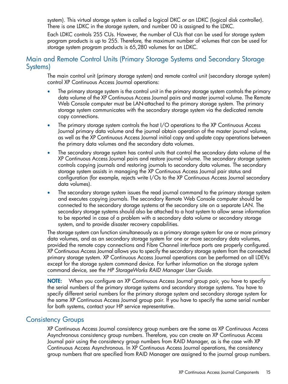 Consistency groups | HP StorageWorks XP Remote Web Console Software User Manual | Page 15 / 245