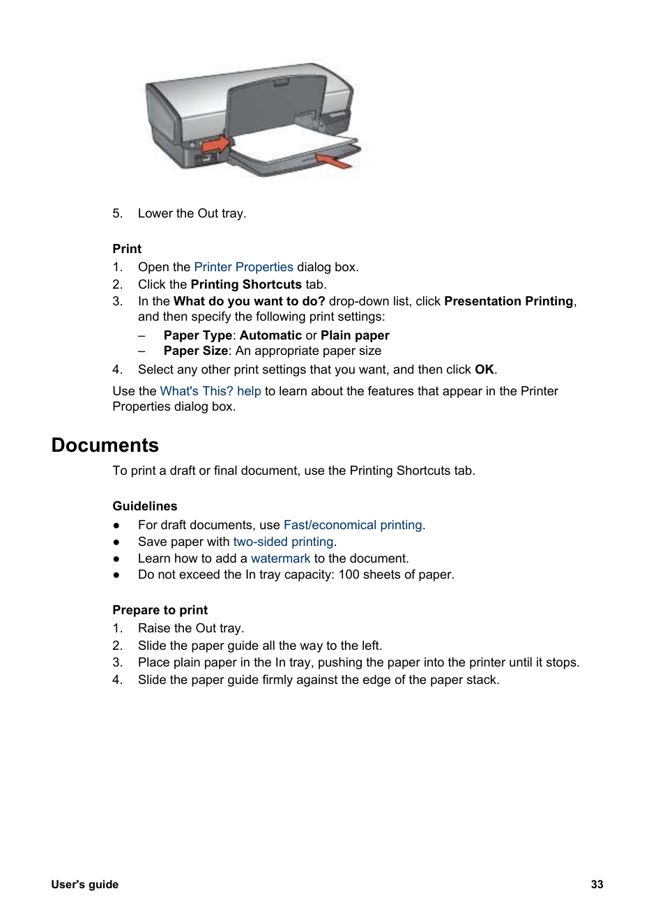 Documents | HP Deskjet 5943 Photo Printer User Manual | Page 35 / 102