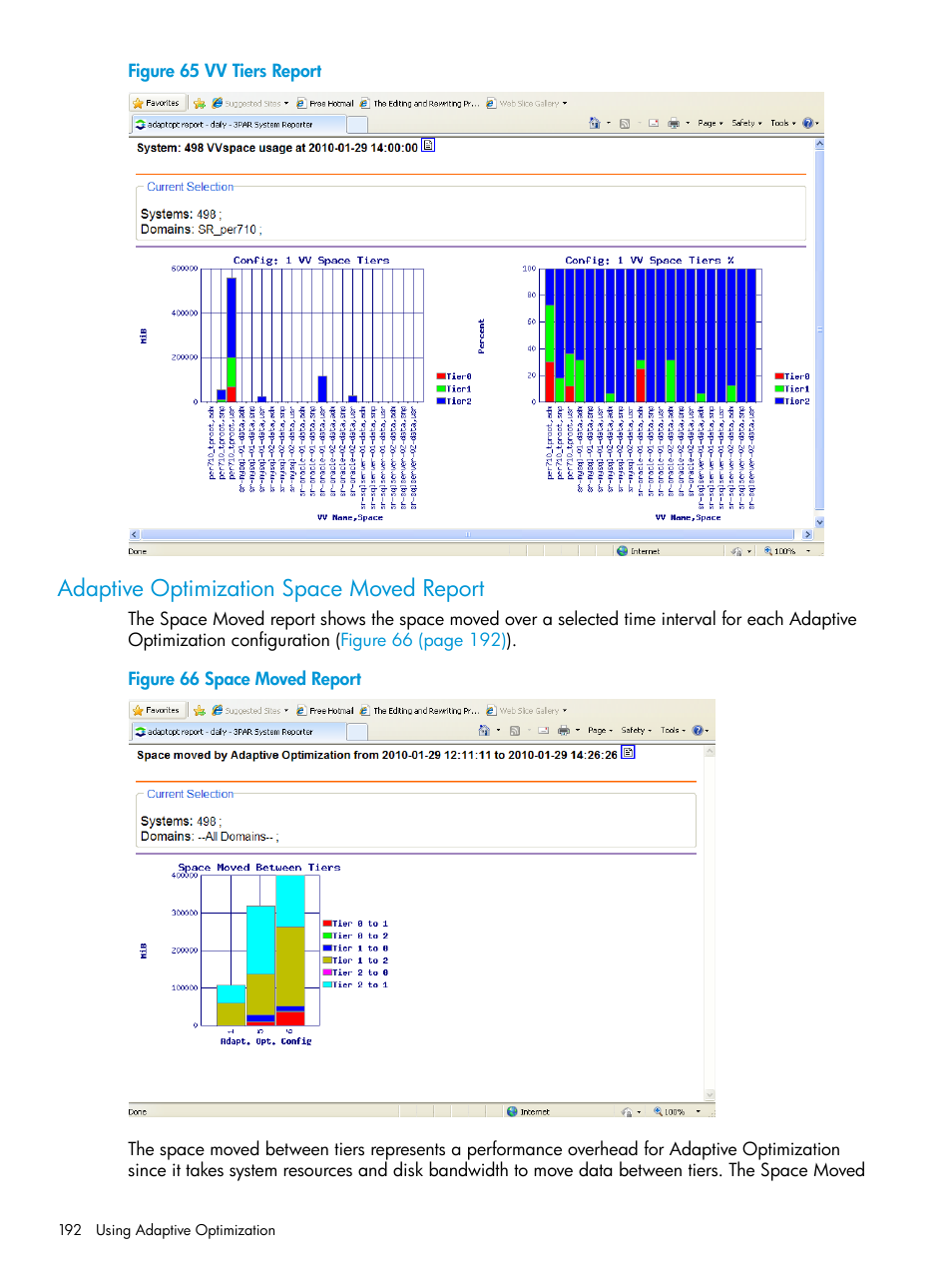 Adaptive optimization space moved report | HP 3PAR System Reporter Software User Manual | Page 192 / 239