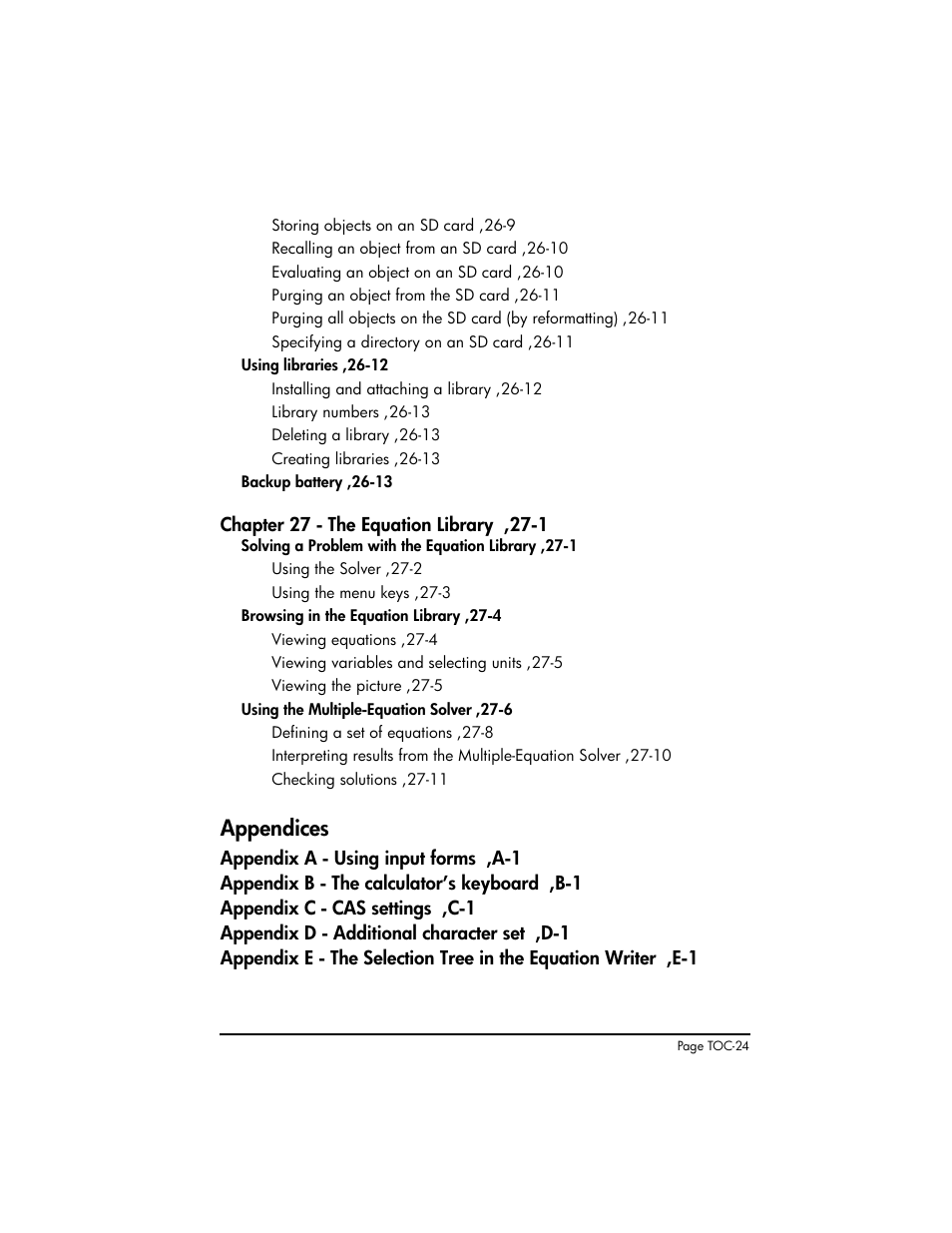 Appendices | HP 50g Graphing Calculator User Manual | Page 28 / 887