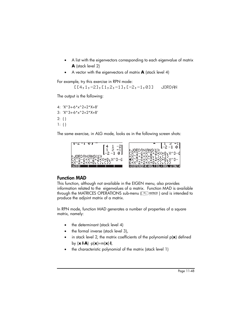 Function mad, Function mad ,11-48 | HP 50g Graphing Calculator User Manual | Page 375 / 887