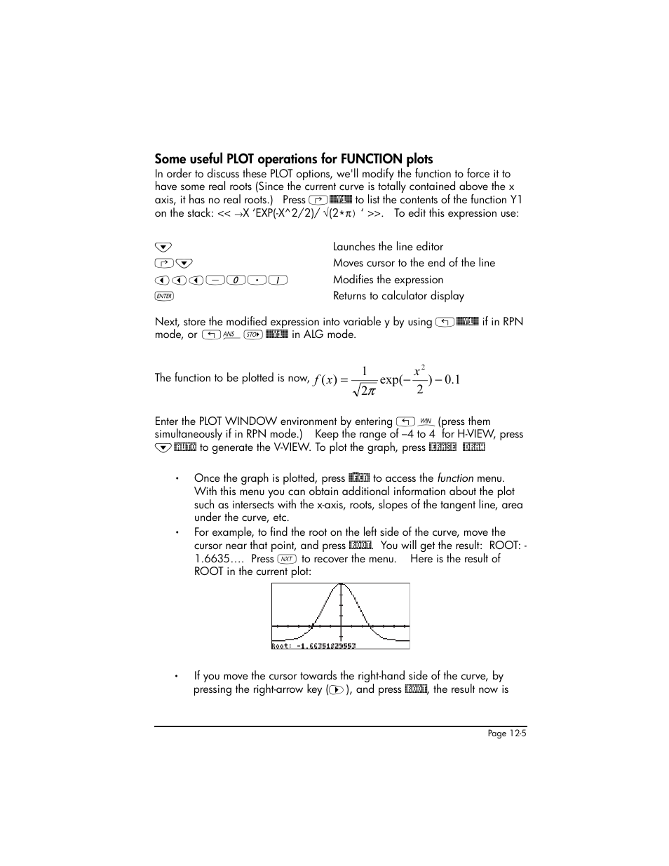 Some useful plot operations for function plots | HP 50g Graphing Calculator User Manual | Page 388 / 887