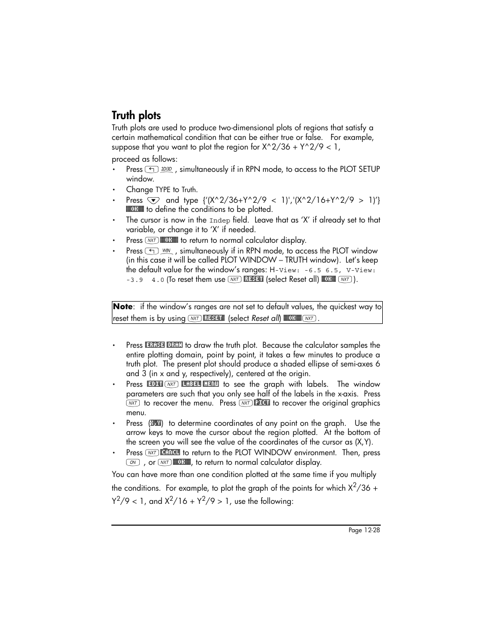 Truth plots, Truth plots ,12-28 | HP 50g Graphing Calculator User Manual | Page 411 / 887