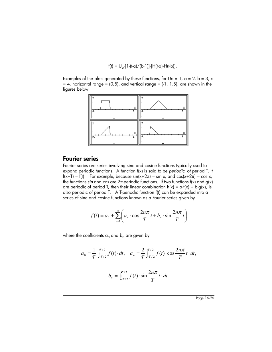 Fourier series, Fourier series ,16-26 | HP 50g Graphing Calculator User Manual | Page 503 / 887
