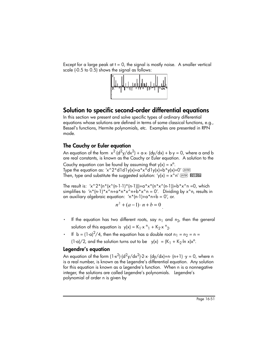 The cauchy or euler equation, Legendre’s equation | HP 50g Graphing Calculator User Manual | Page 528 / 887