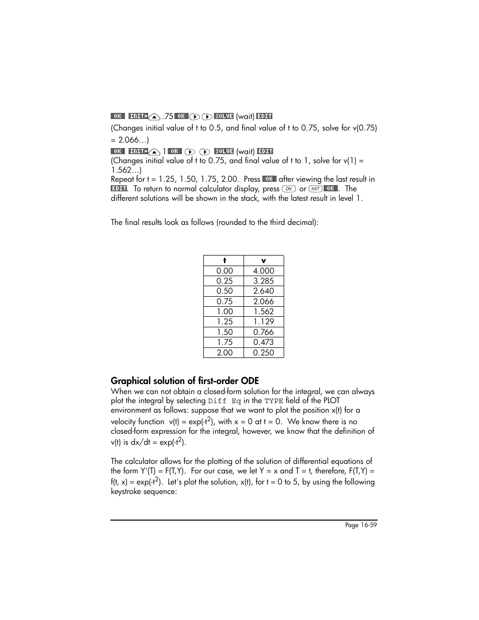 Graphical solution of first-order ode, Graphical solution of first-order ode ,16-59 | HP 50g Graphing Calculator User Manual | Page 536 / 887