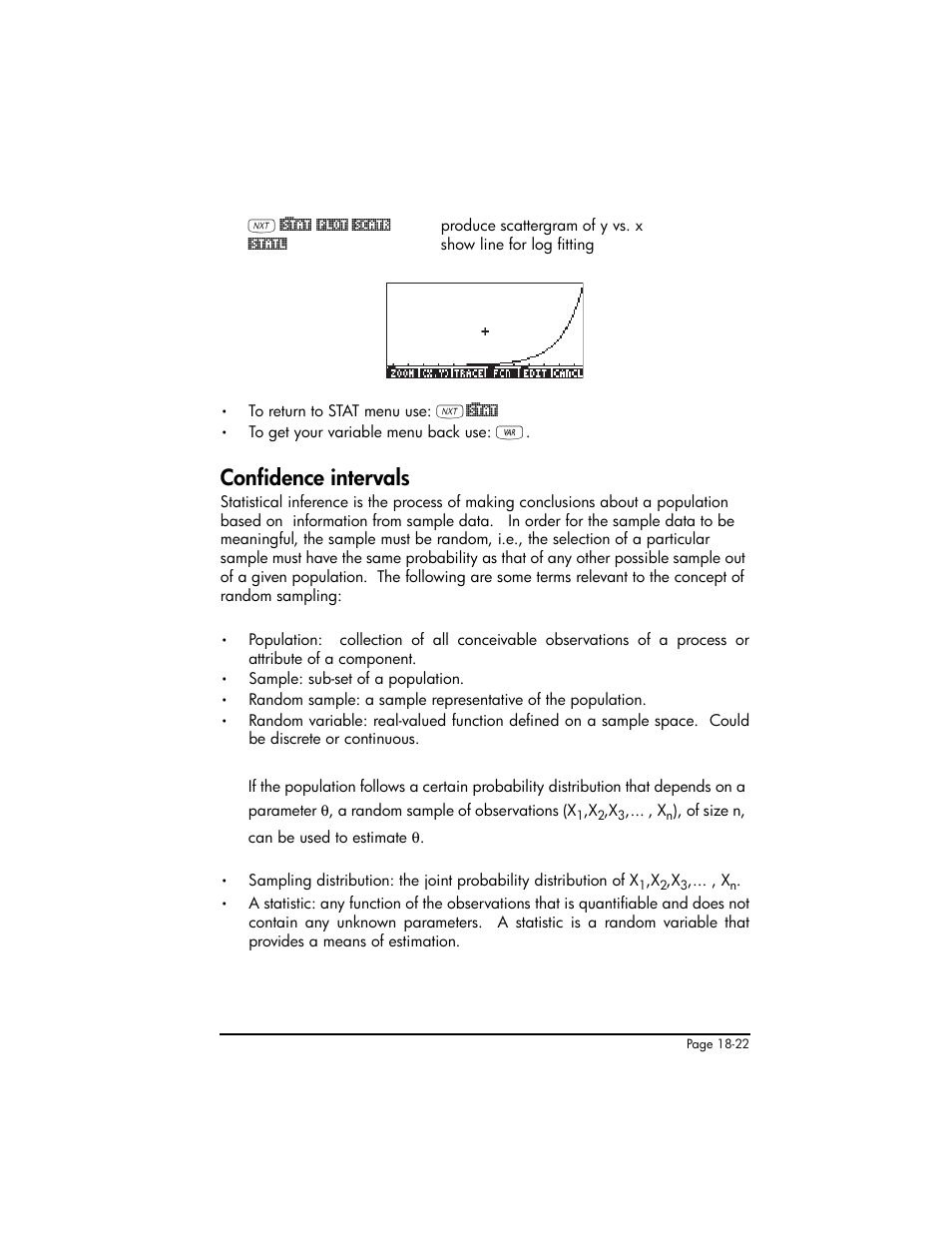 Confidence intervals, Confidence intervals ,18-22 | HP 50g Graphing Calculator User Manual | Page 589 / 887