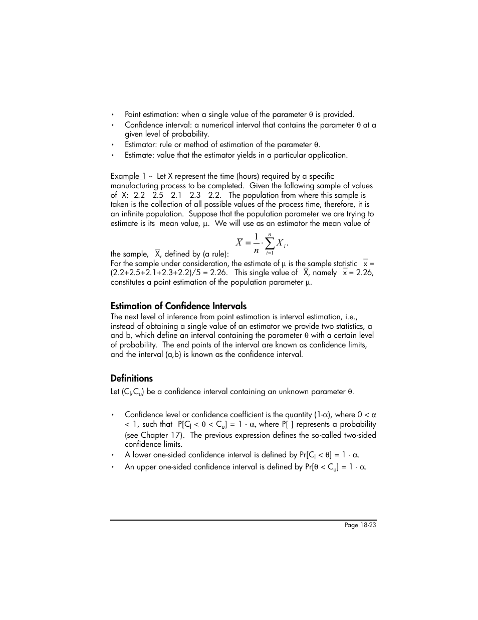 Estimation of confidence intervals, Definitions | HP 50g Graphing Calculator User Manual | Page 590 / 887